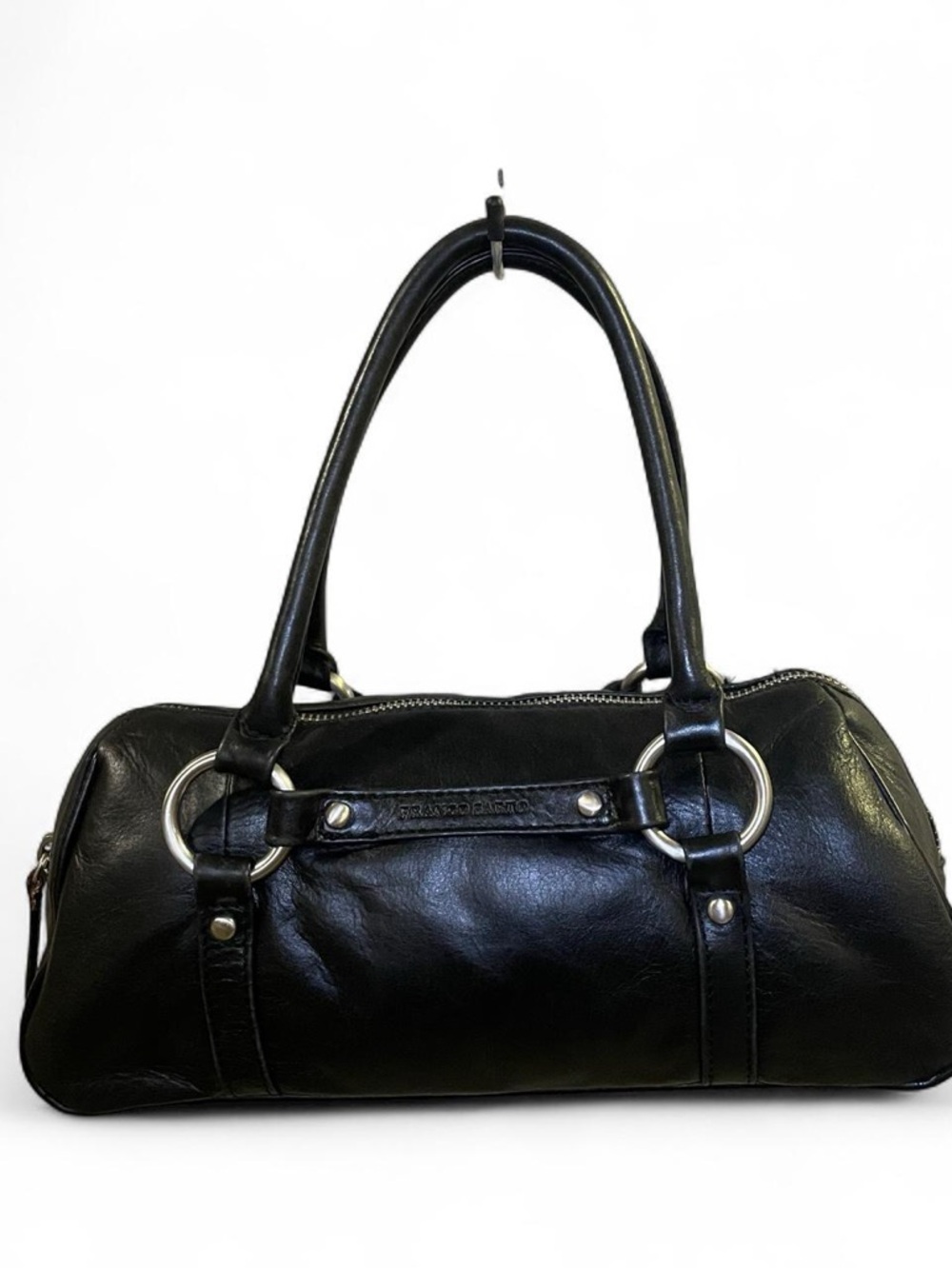 Vintage Franco Sarto black leather baguette bag